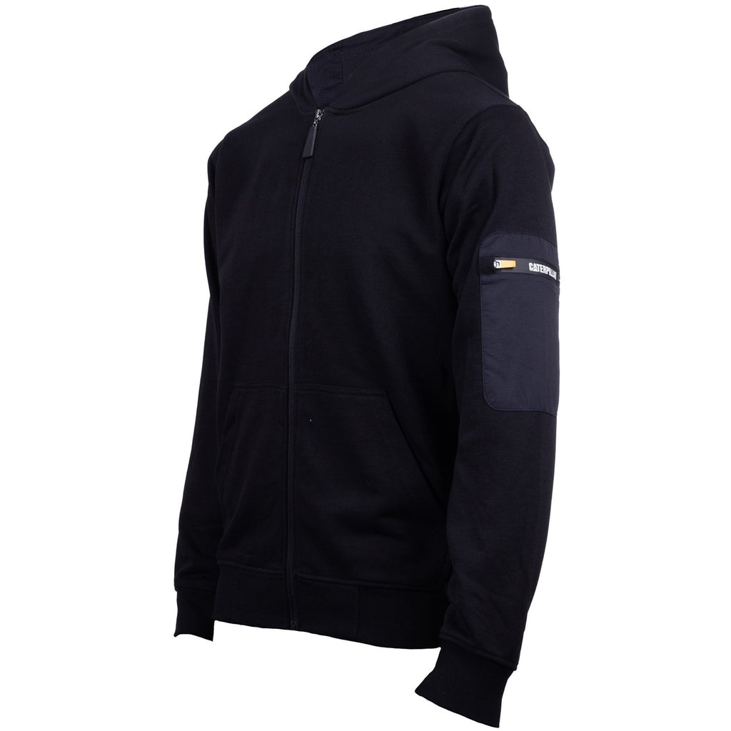 Caterpillar Loopback Full Zip Hoodie Pulóverek Férfi Fekete | 0472-JUOWD