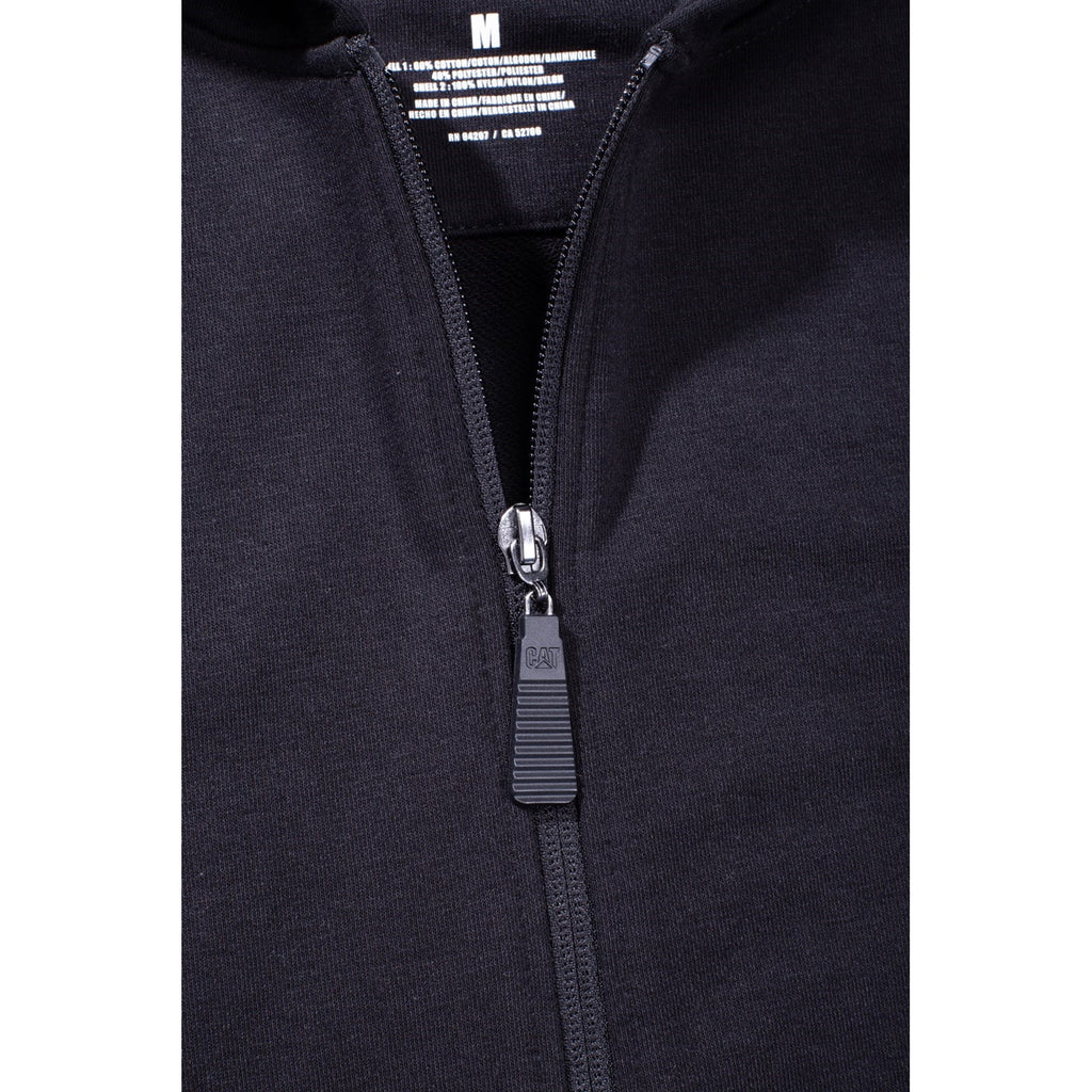 Caterpillar Loopback Full Zip Hoodie Pulóverek Férfi Fekete | 0472-JUOWD