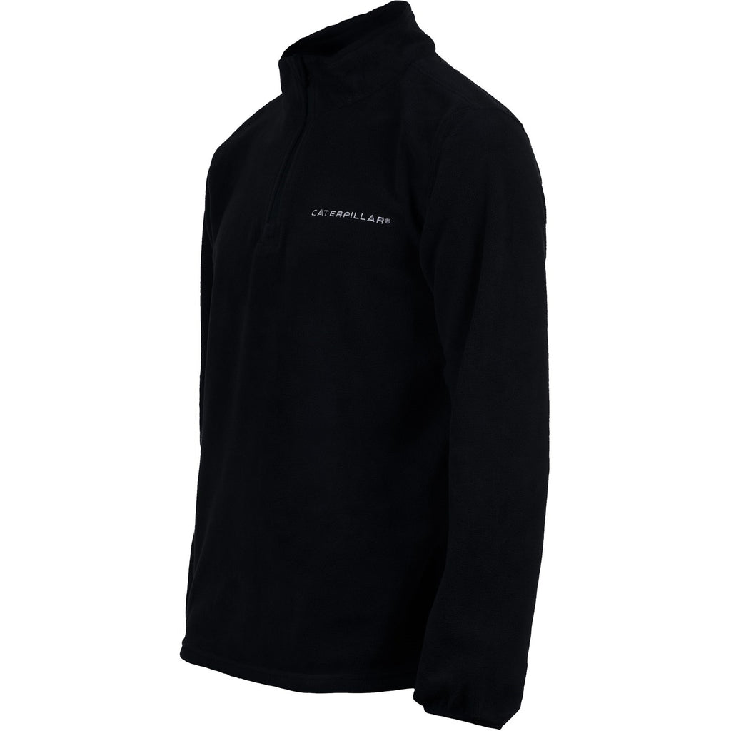 Caterpillar Microfleece Quarter Zip Fleeces Férfi Fekete | 4013-HZYSX