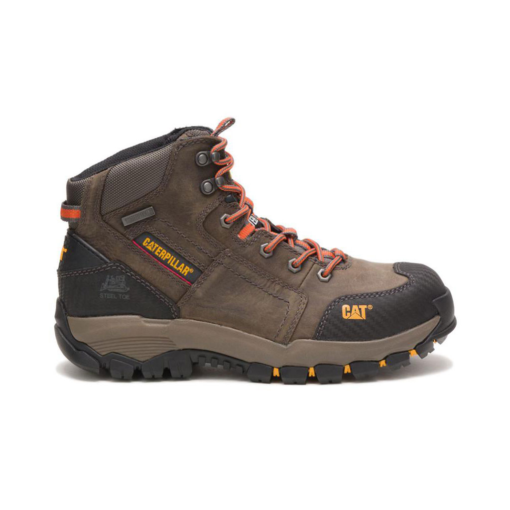 Caterpillar Navigator Mid Waterproof Steel Toe Munkabakancs Férfi Sötétszürke | 7630-DMPVQ