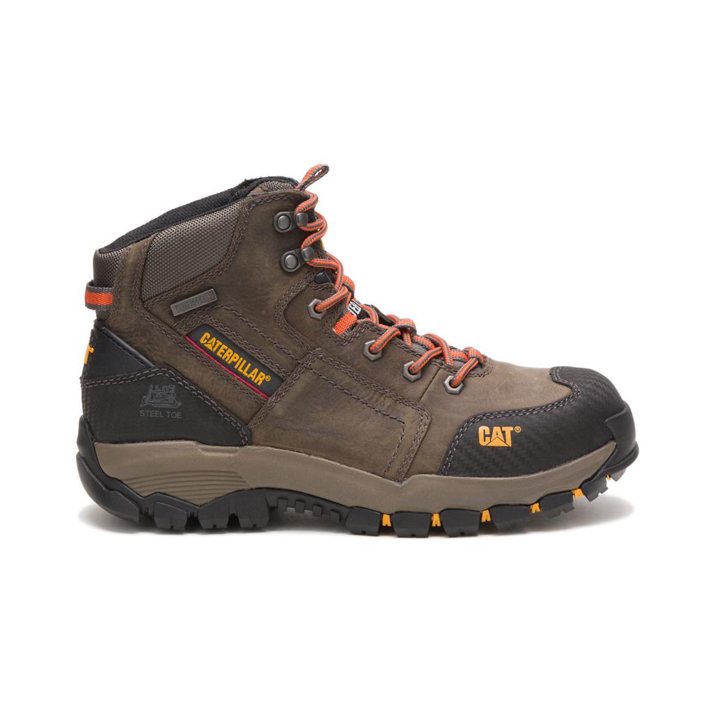 Caterpillar Navigator Mid Waterproof Steel Toe Munkabakancs Férfi Sötétszürke | 9174-ABQKO