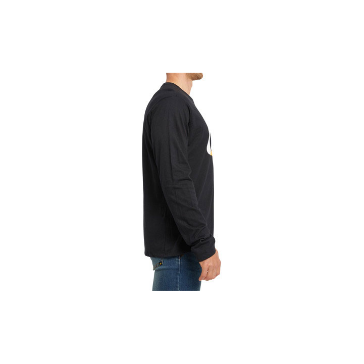 Caterpillar Original Fit Long Sleeve Logo Póló Férfi Pitch Black-Trademark | 7048-DZIJS