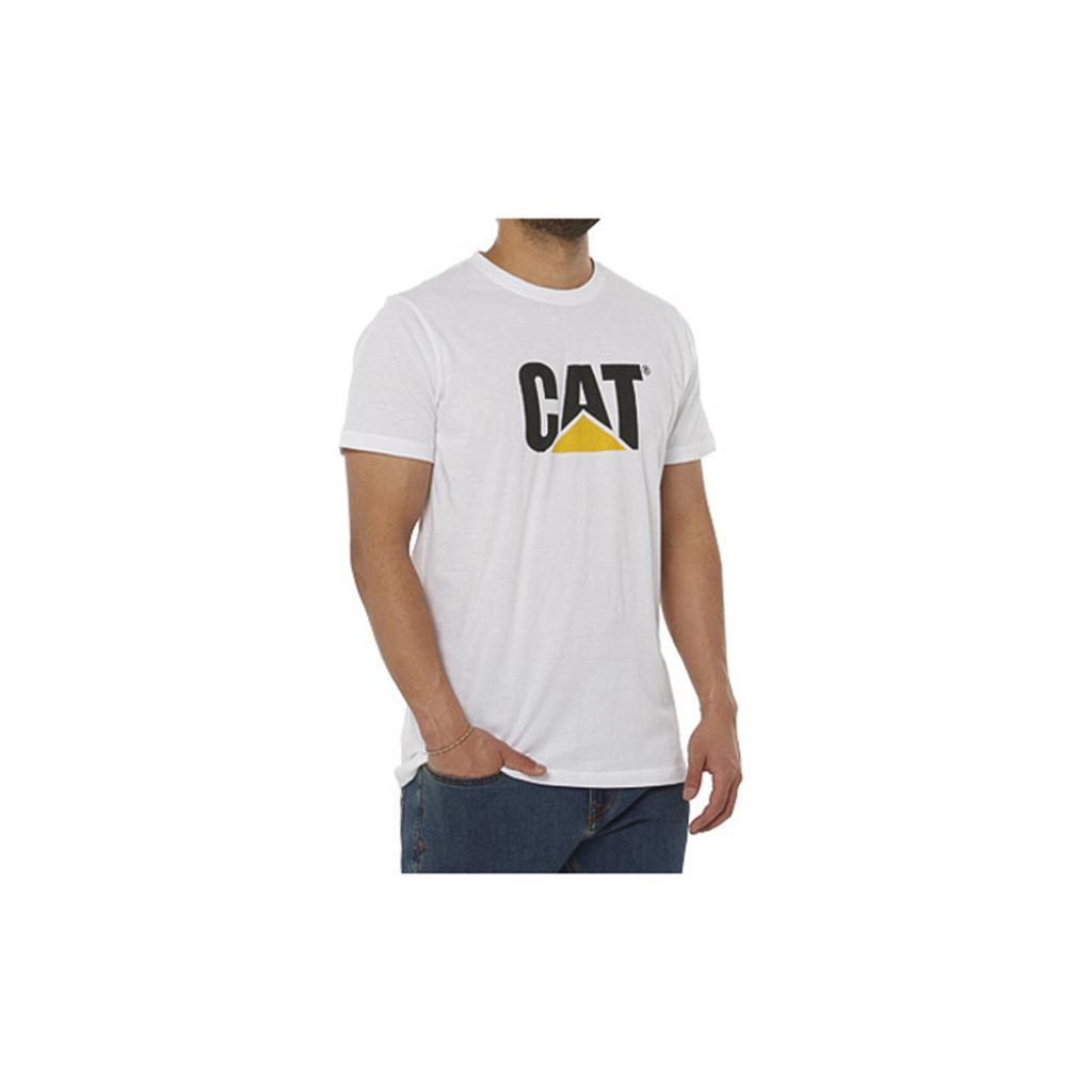 Caterpillar Original Logo T-Shirts Férfi Fehér | 9368-RNFQO