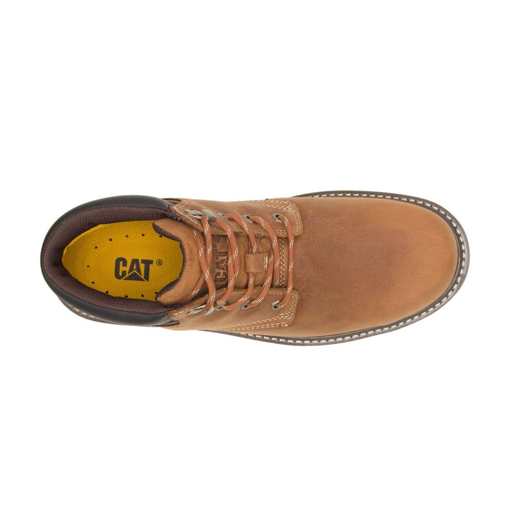 Caterpillar Outbase Waterproof Steel Toe Acél Orrú Csizma Férfi Barna | 1563-RVQSN