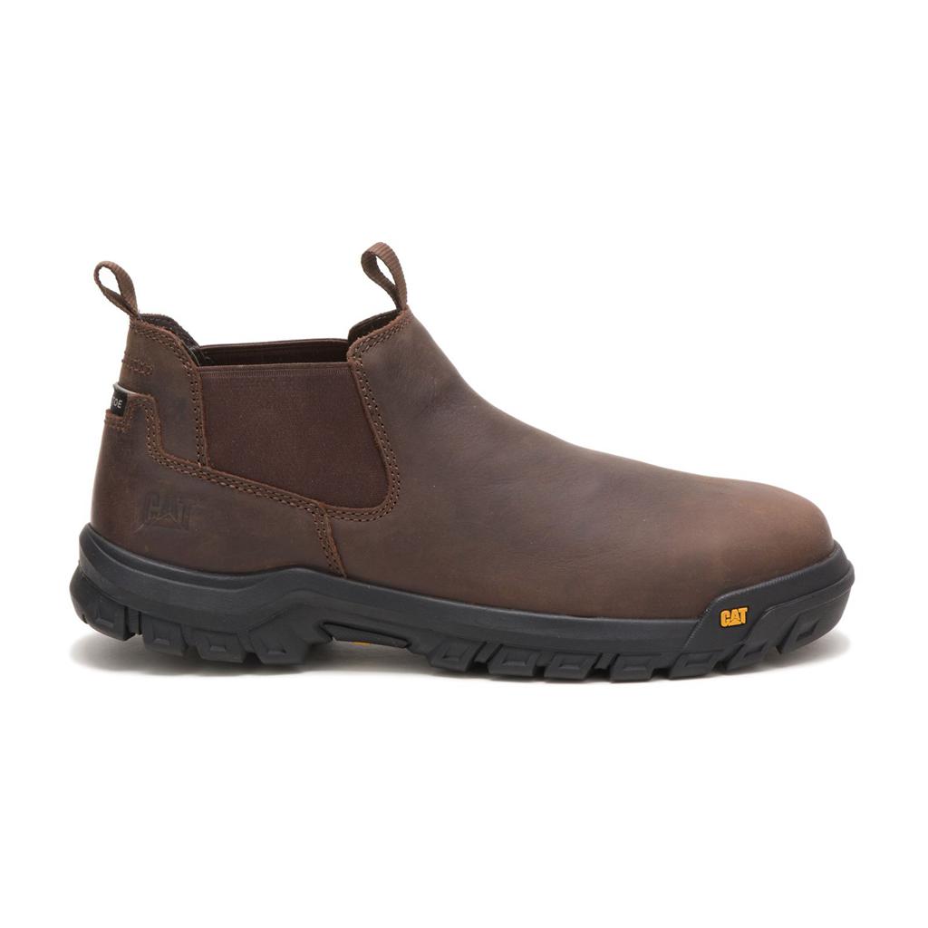 Caterpillar Outline Slip-on Steel Toe Acél Orrú Csizma Férfi Barna | 7214-GIRXF