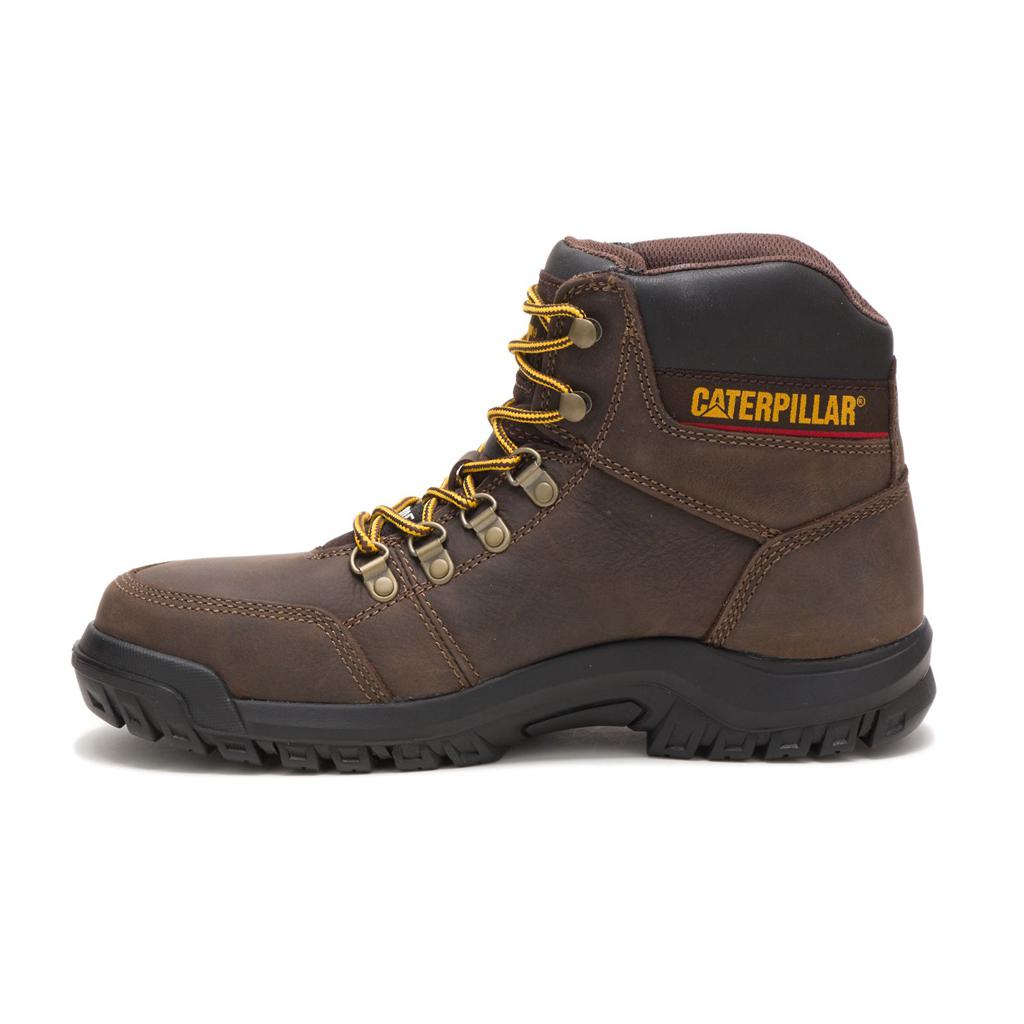 Caterpillar Outline Steel Toe Acél Orrú Csizma Férfi Barna | 0149-HSADV