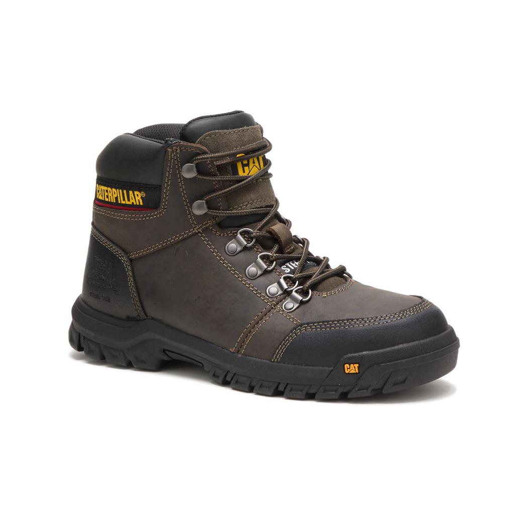 Caterpillar Outline Steel Toe Acél Orrú Csizma Férfi Sötétszürke | 1463-JERFQ