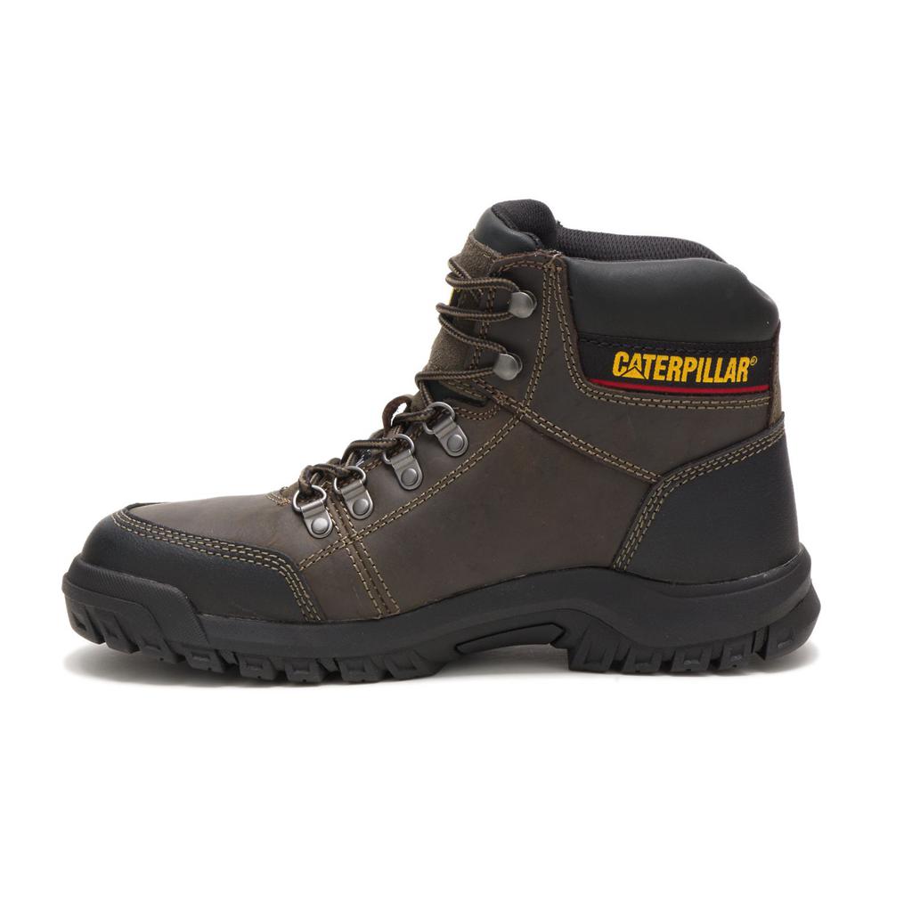 Caterpillar Outline Steel Toe Acél Orrú Csizma Férfi Sötétszürke | 1463-JERFQ