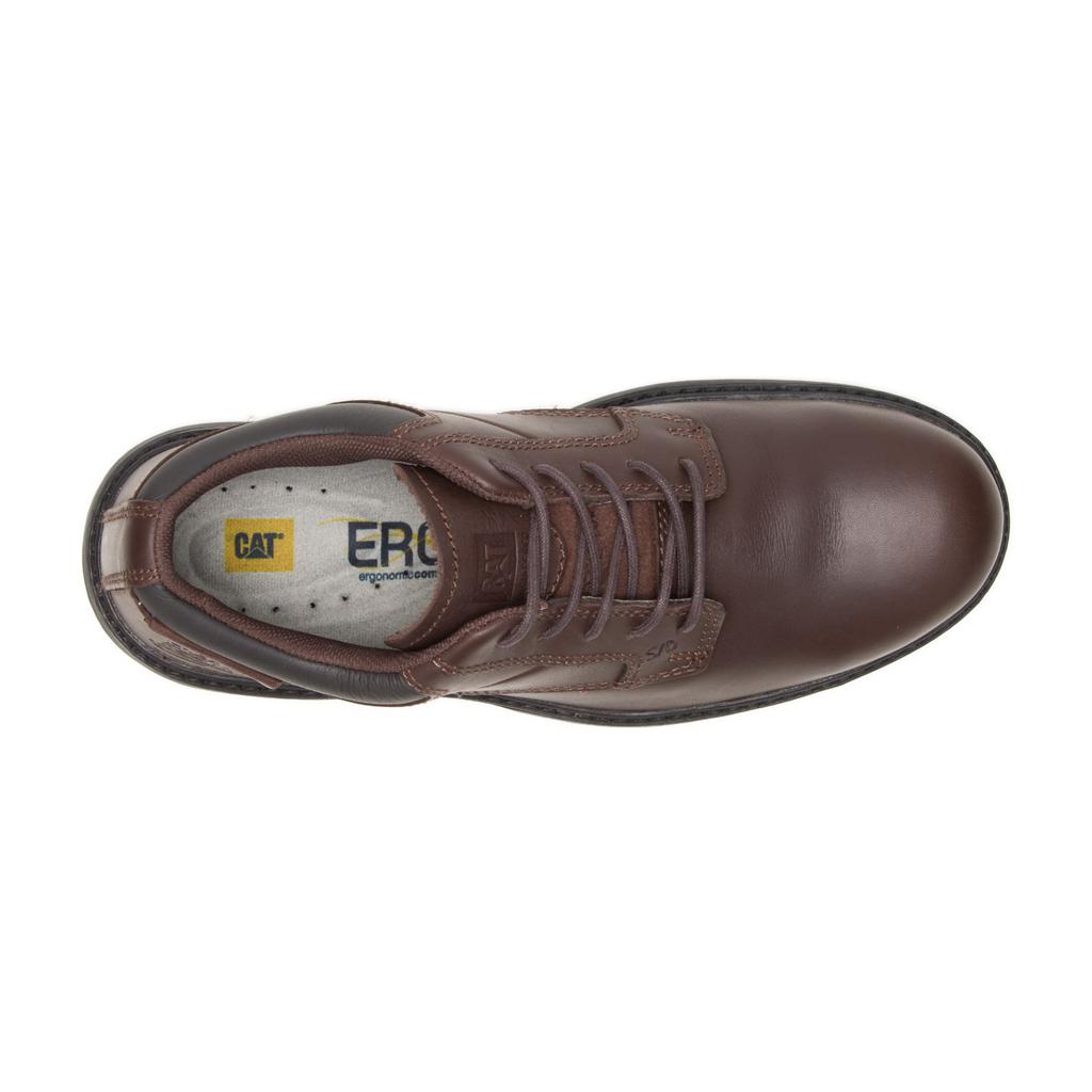 Caterpillar Oversee Steel Toe Steel Toe Shoes Férfi Sötétbarna | 3098-DVLOE