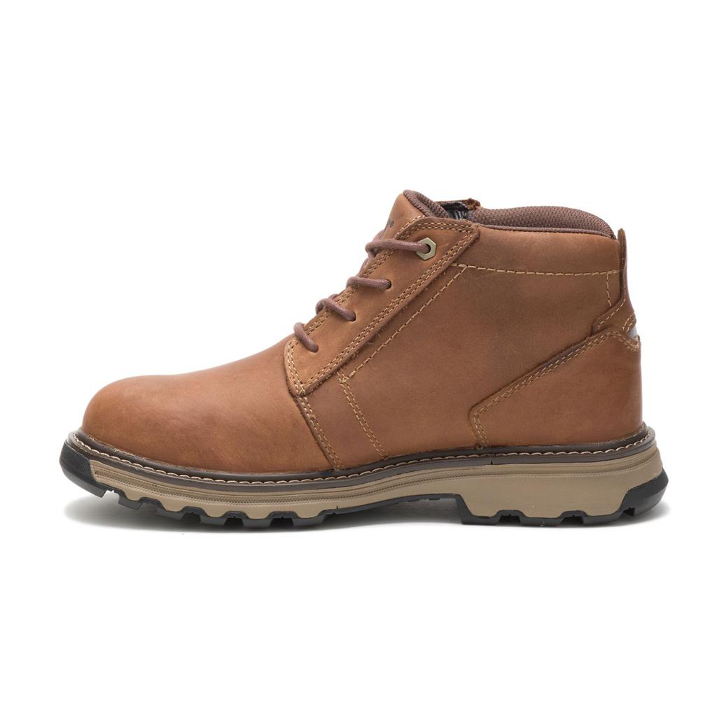 Caterpillar Parker Steel Toe Acél Orrú Csizma Férfi Sötétbézs | 9031-MOPWC