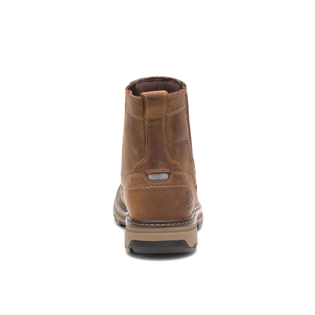 Caterpillar Pelton Steel Toe Acél Orrú Csizma Férfi Barna | 6857-QYXWR