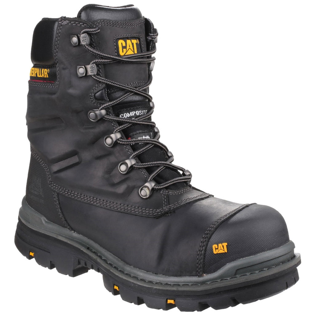 Caterpillar Premier Waterproof S3 Munkabakancs Férfi Fekete | 7283-GWUZQ