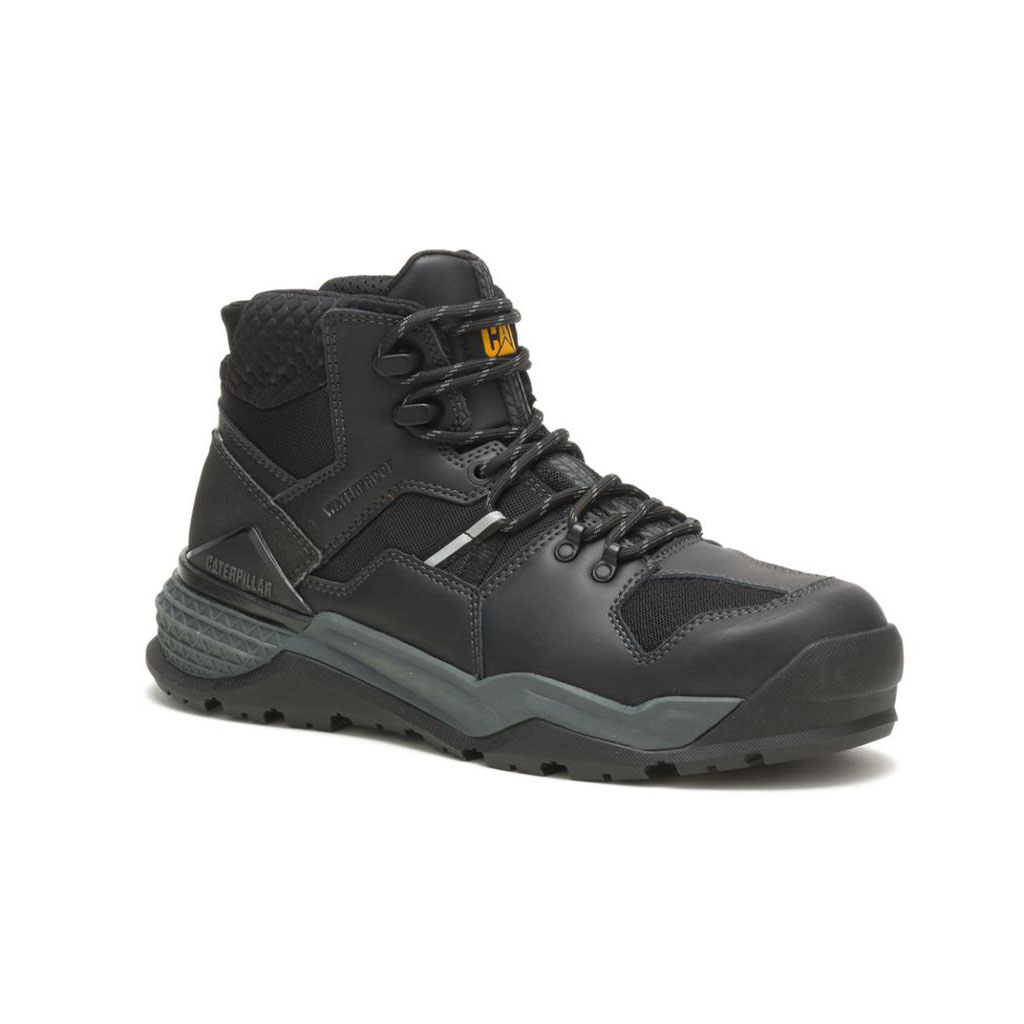 Caterpillar Provoke Mid Waterproof Alloy Toe Munkabakancs Férfi Fekete | 0364-GLUEN