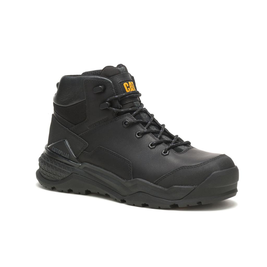 Caterpillar Provoke Mid Waterproof Alloy Toe Munkabakancs Férfi Fekete | 0673-TEFQP