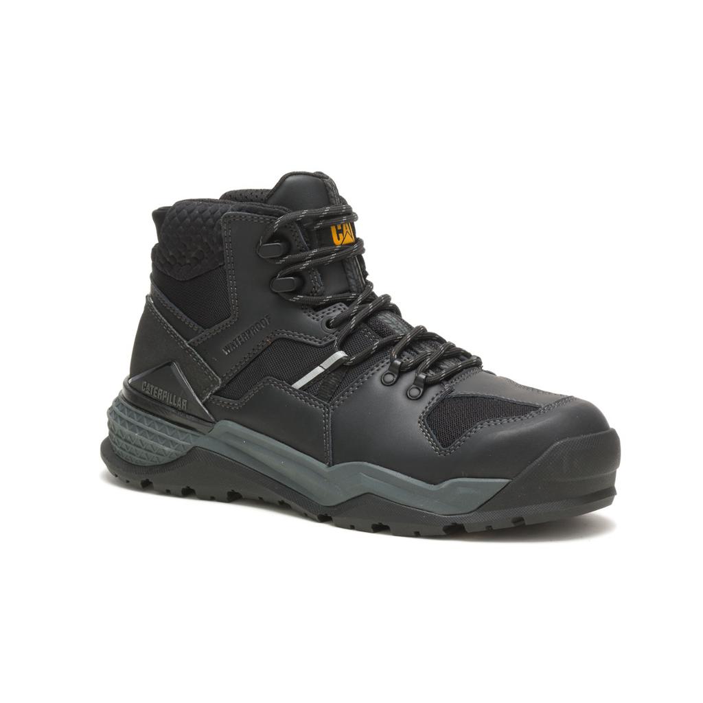 Caterpillar Provoke Mid Waterproof Alloy Toe Munkabakancs Férfi Fekete | 1038-DPLVB