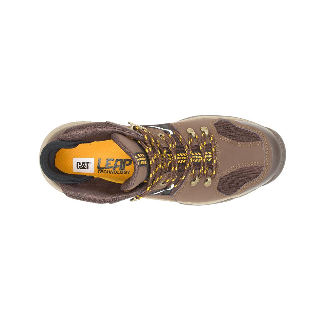 Caterpillar Provoke Mid Waterproof Alloy Toe Munkabakancs Férfi Csokoládé | 2183-PUFXB