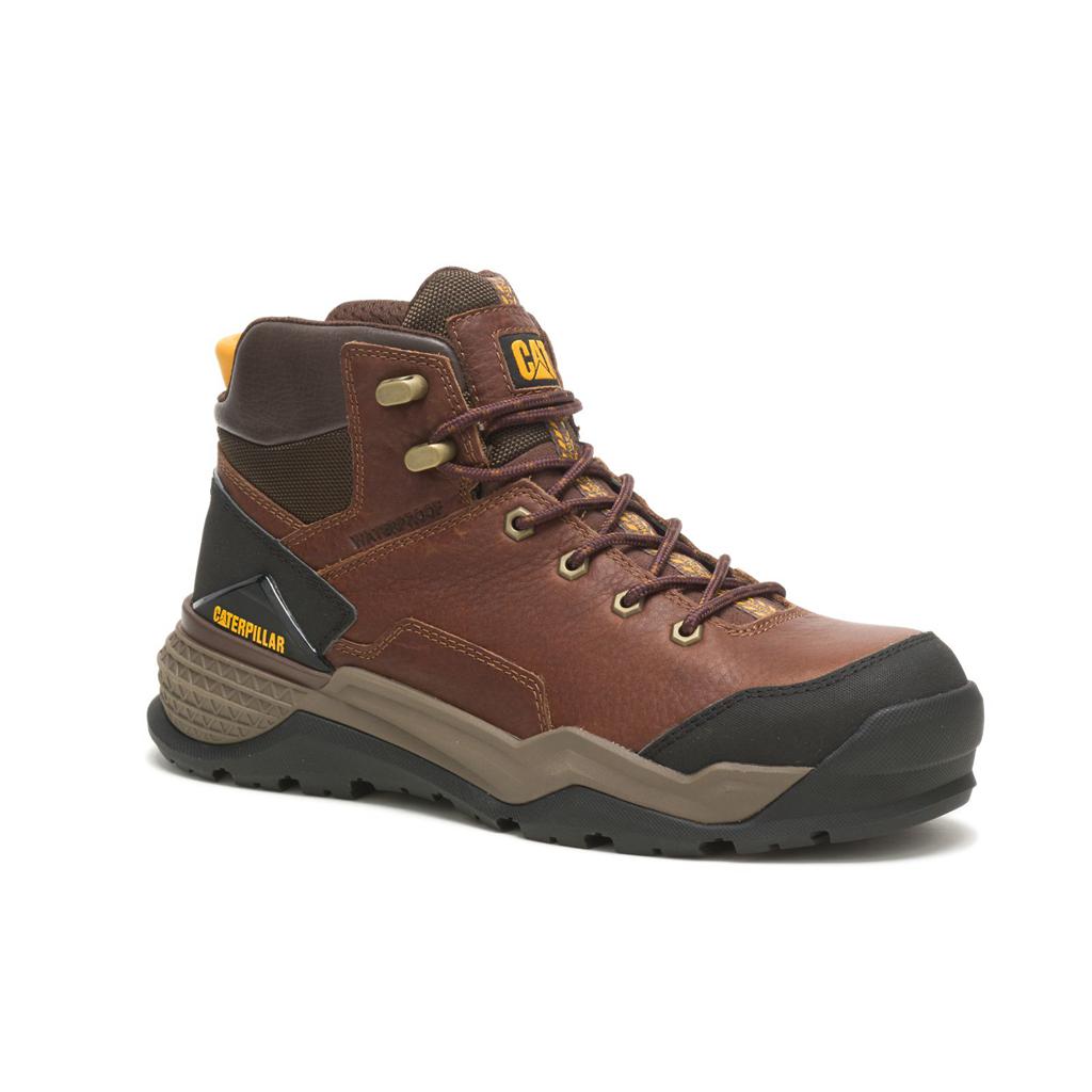 Caterpillar Provoke Mid Waterproof Alloy Toe Munkabakancs Férfi Barna | 6401-JAMNV