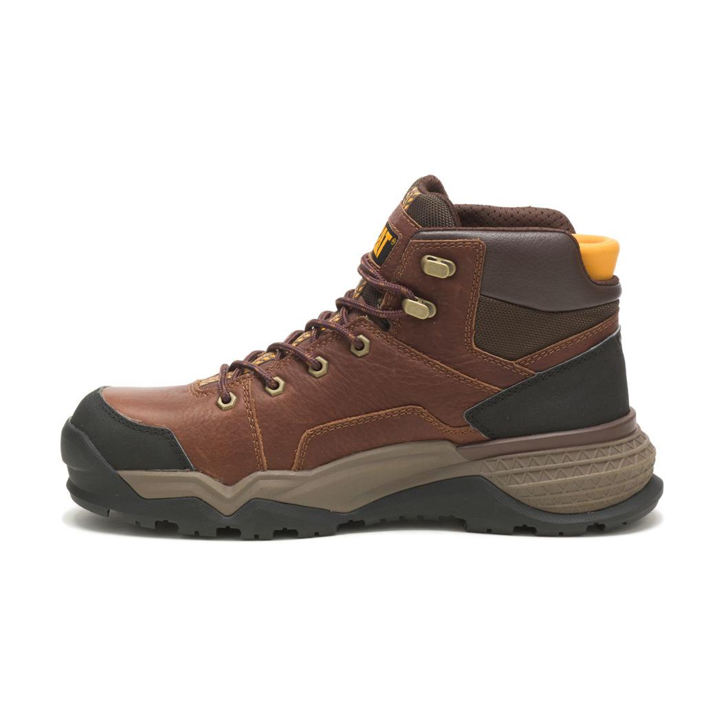 Caterpillar Provoke Mid Waterproof Alloy Toe Munkabakancs Férfi Barna | 6401-JAMNV