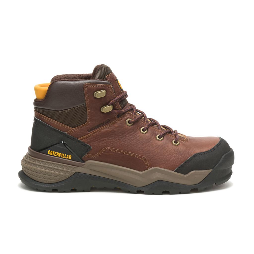 Caterpillar Provoke Mid Waterproof Alloy Toe Munkabakancs Férfi Barna | 6401-JAMNV