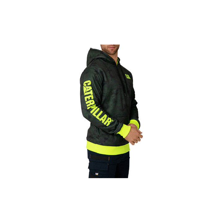 Caterpillar Reversible Banner Hoodie Pulóverek Női Zöld | 6715-WYPLN