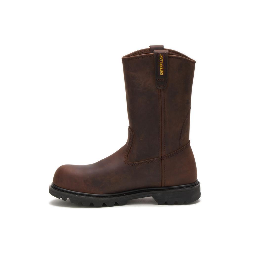 Caterpillar Revolver Steel Toe Acél Orrú Csizma Férfi Barna | 2613-BDNAY