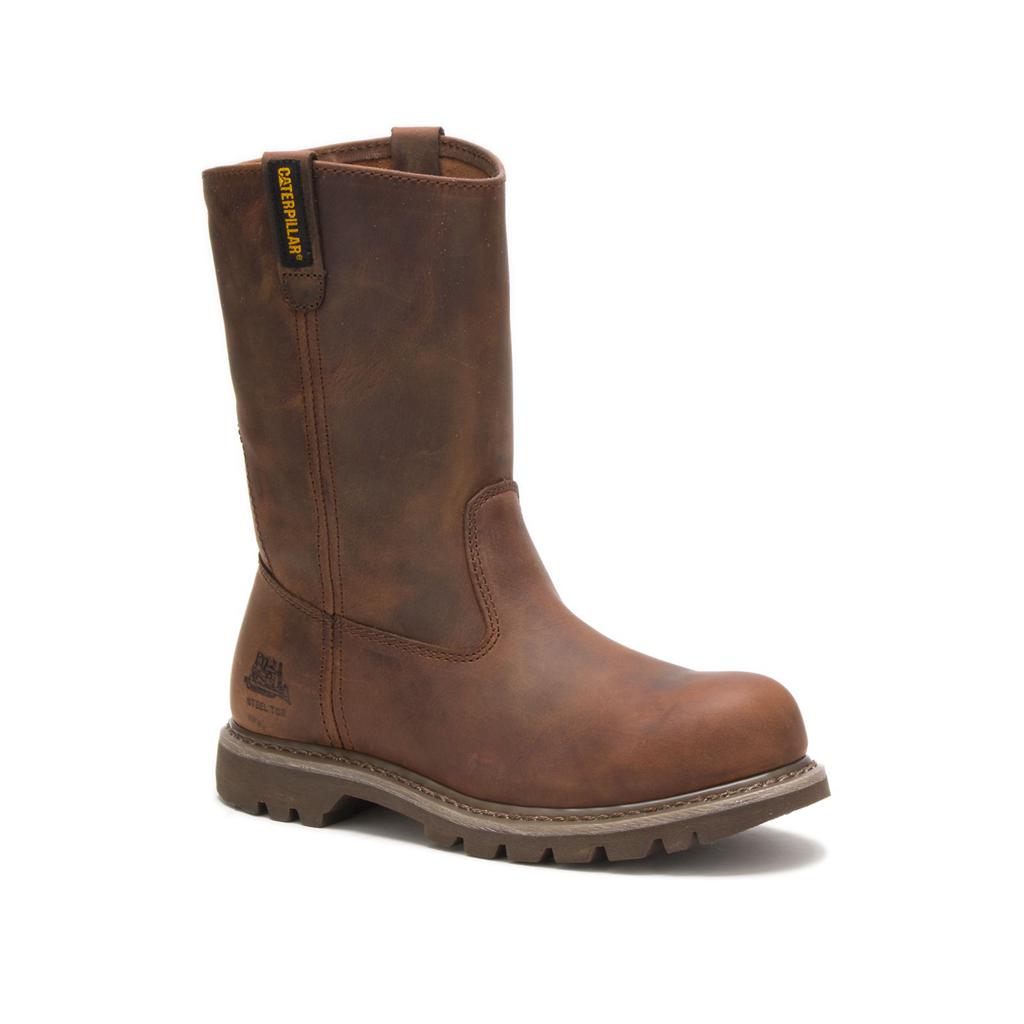 Caterpillar Revolver Steel Toe Acél Orrú Csizma Női Sötétbézs | 6852-QDLRT