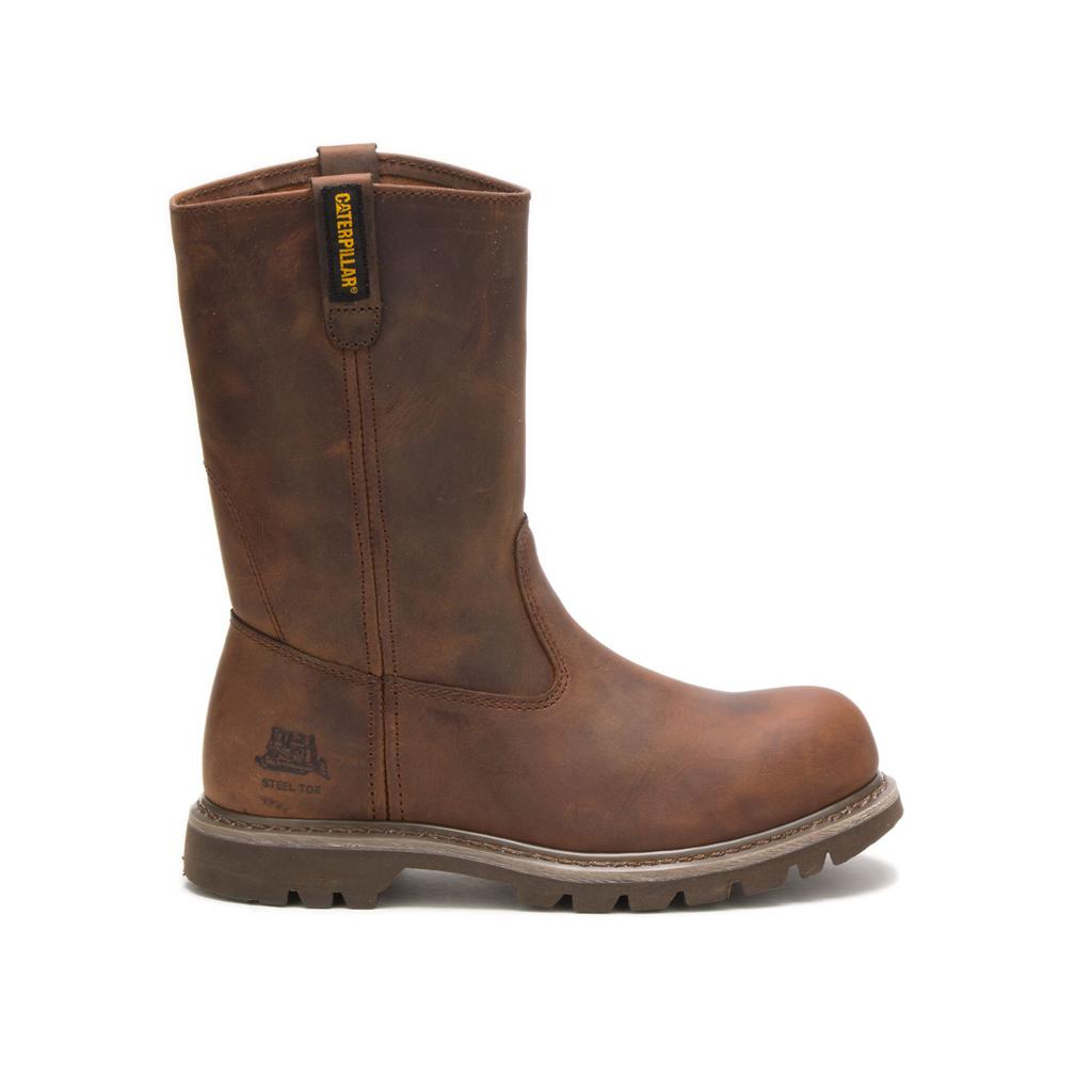 Caterpillar Revolver Steel Toe Acél Orrú Csizma Női Sötétbézs | 6852-QDLRT