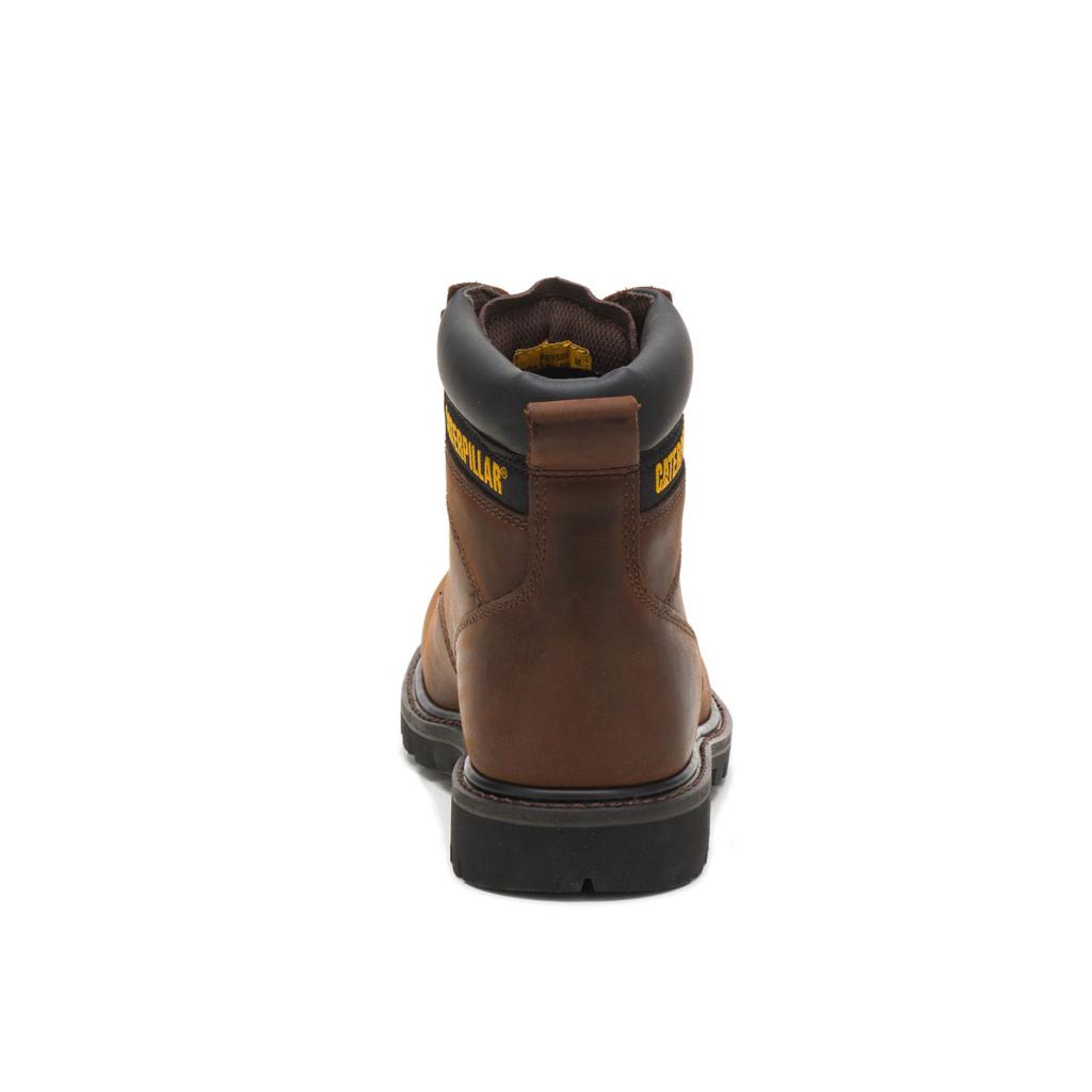 Caterpillar Second Shift Steel Toe Acél Orrú Csizma Férfi Sötétbarna | 0973-TFPQG