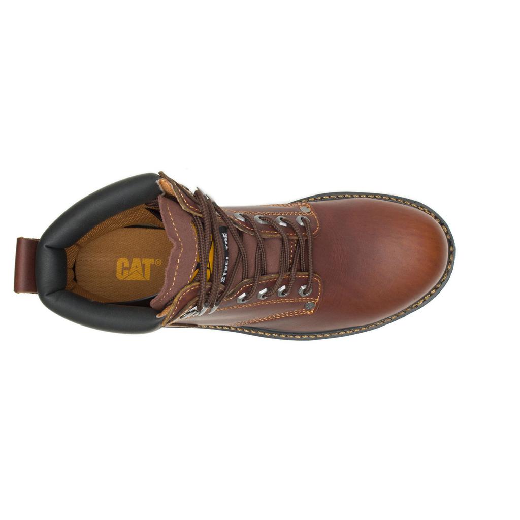 Caterpillar Second Shift Steel Toe Acél Orrú Csizma Férfi Barna | 2405-PRNDY