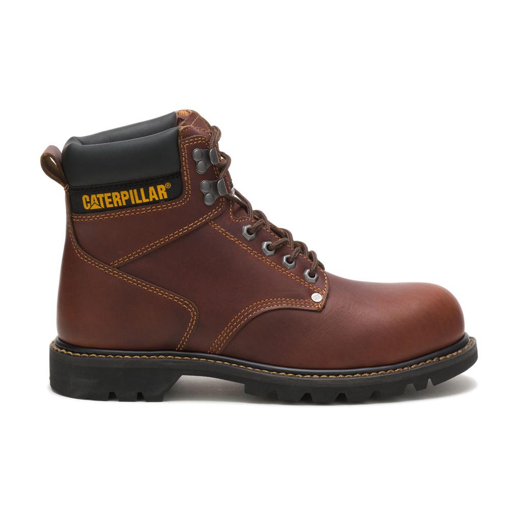 Caterpillar Second Shift Steel Toe Acél Orrú Csizma Férfi Barna | 2405-PRNDY