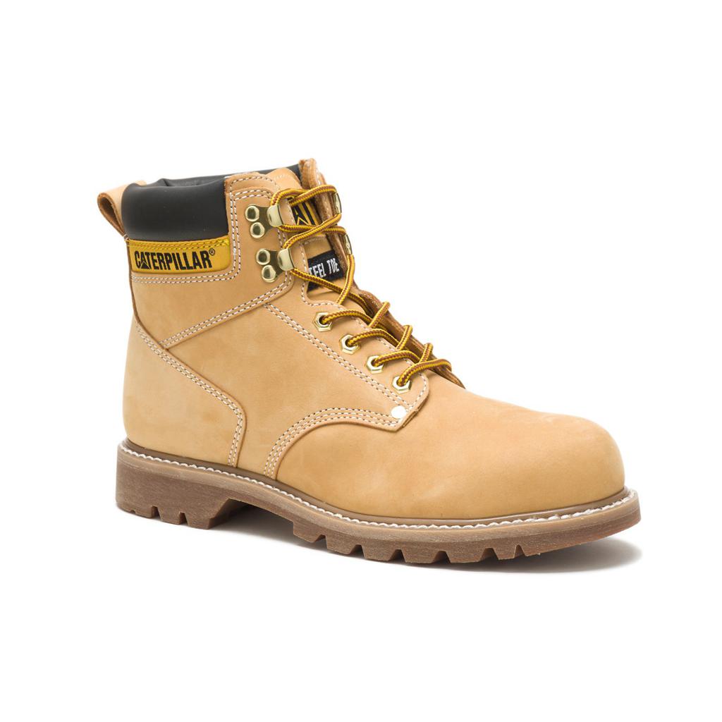 Caterpillar Second Shift Steel Toe Acél Orrú Csizma Férfi Narancssárga | 4906-NLCDZ