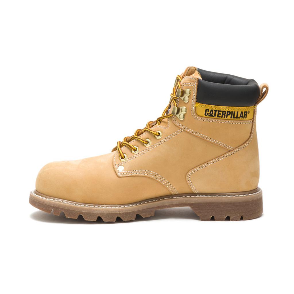 Caterpillar Second Shift Steel Toe Acél Orrú Csizma Férfi Narancssárga | 4906-NLCDZ