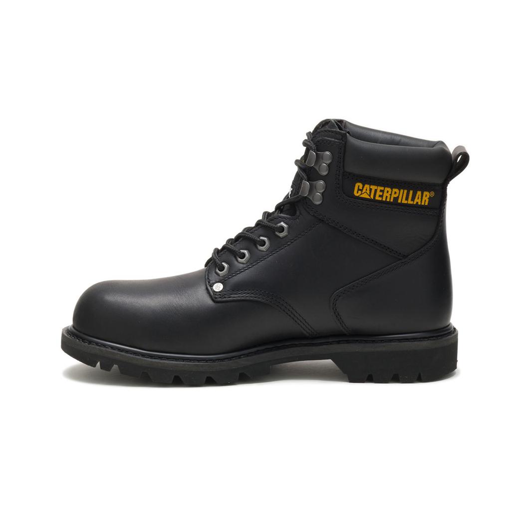 Caterpillar Second Shift Steel Toe Acél Orrú Csizma Férfi Fekete | 6235-BGJKP