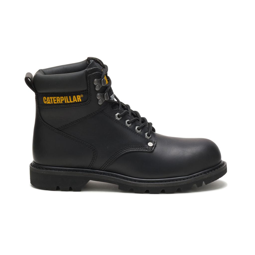 Caterpillar Second Shift Steel Toe Acél Orrú Csizma Férfi Fekete | 6235-BGJKP