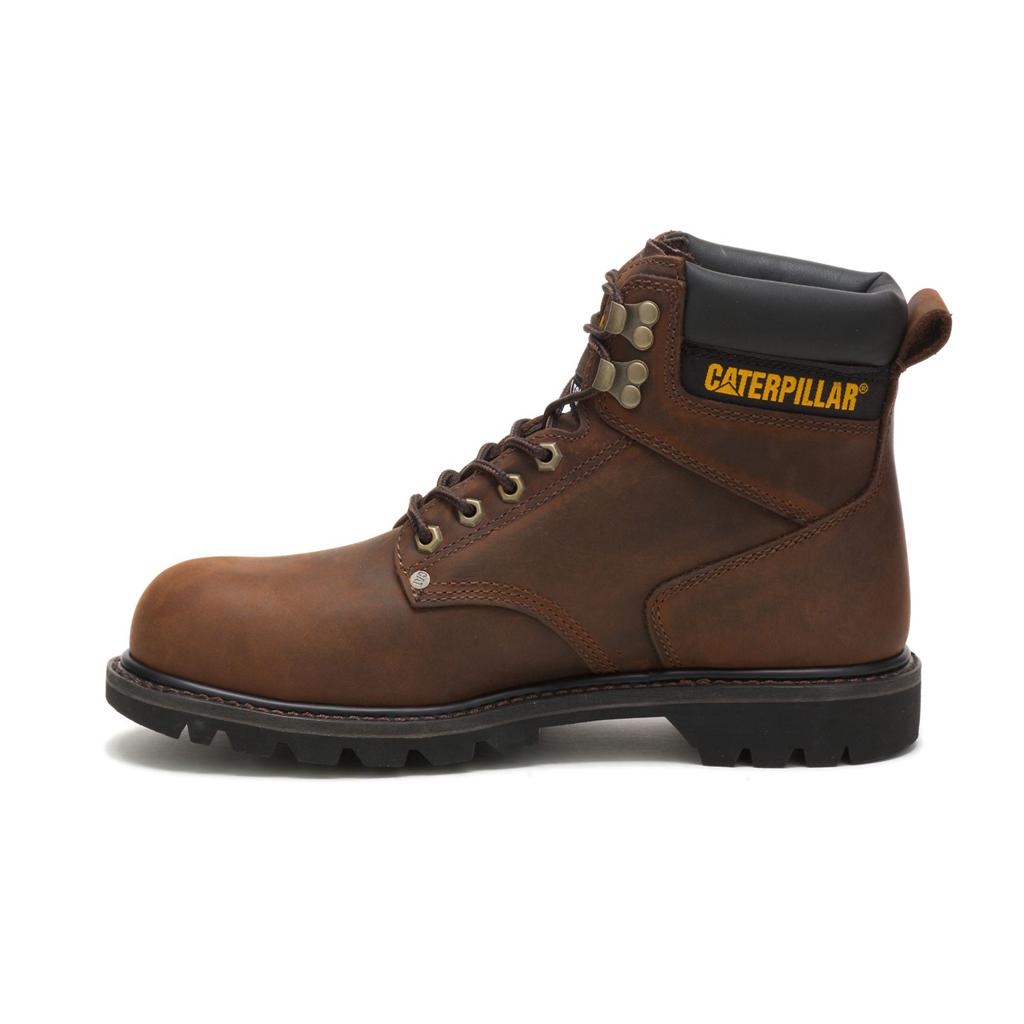 Caterpillar Second Shift Steel Toe Munkabakancs Férfi Sötétbarna | 9831-WLHVF