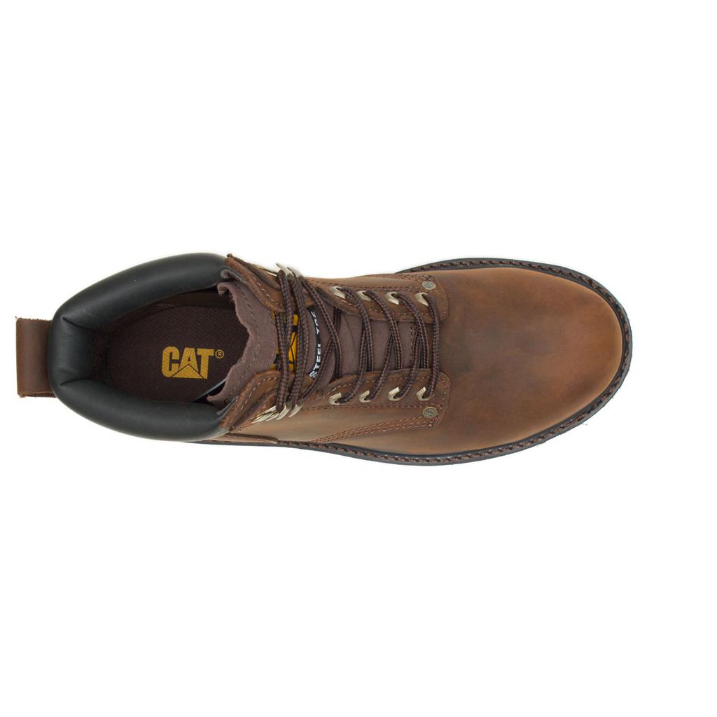 Caterpillar Second Shift Steel Toe Munkabakancs Férfi Sötétbarna | 9831-WLHVF