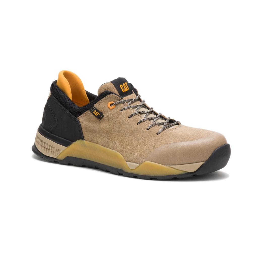 Caterpillar Sprint Suede Alloy Toe Tornacipő Férfi Khaki | 0714-SGLYP