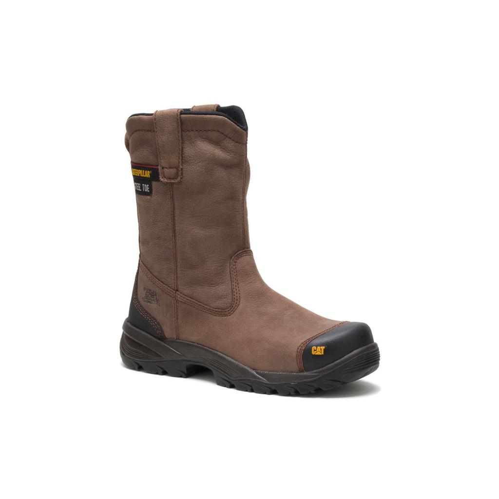 Caterpillar Spur Steel Toe Acél Orrú Csizma Férfi Barna | 0835-BSOAX