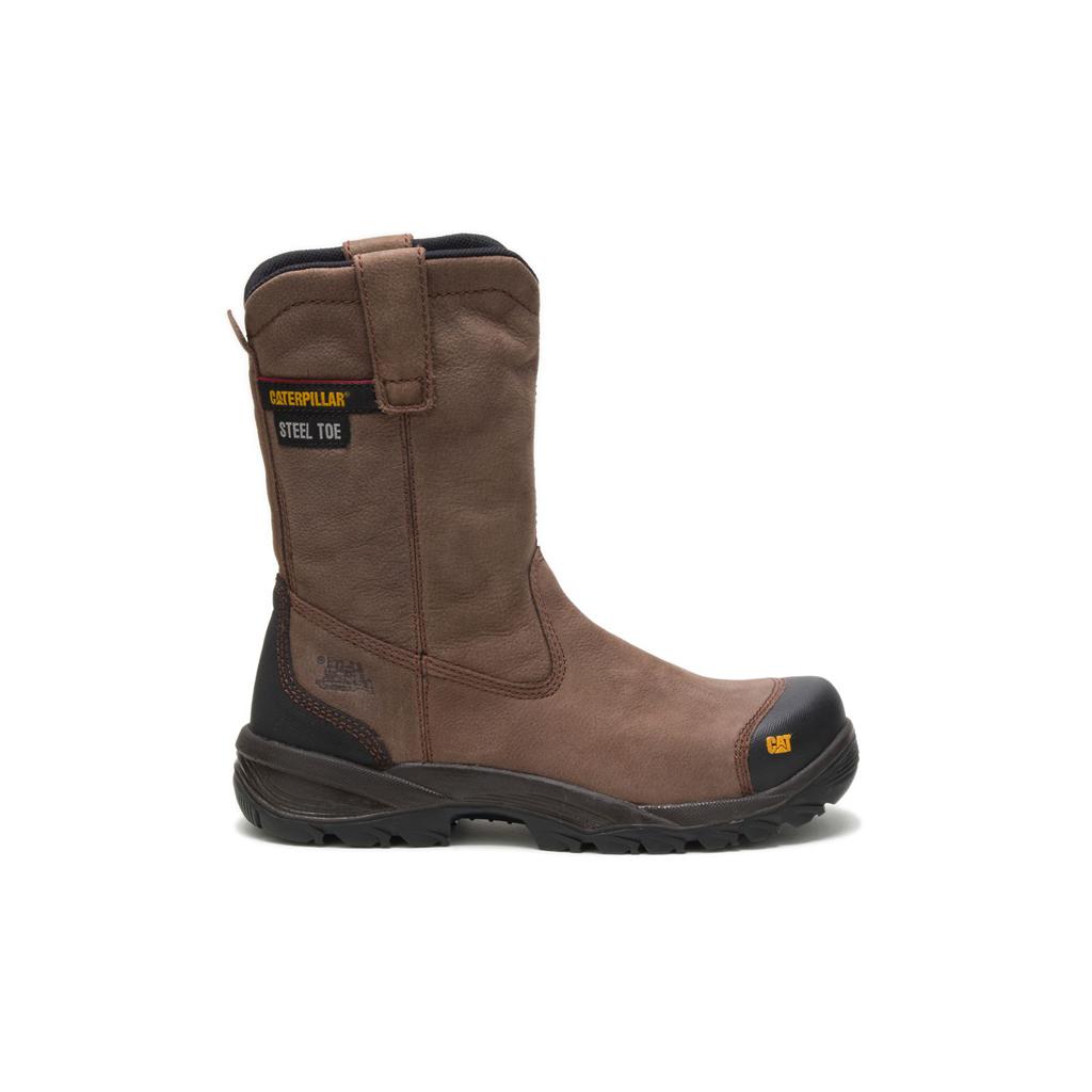 Caterpillar Spur Steel Toe Acél Orrú Csizma Férfi Barna | 0835-BSOAX