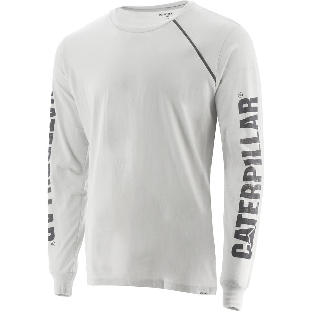 Caterpillar Stone Reflective L/S T-Shirts Férfi Fehér | 9135-HEWUI