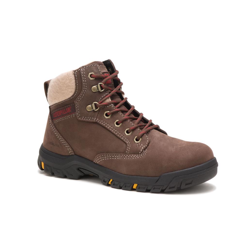 Caterpillar Tess Steel Toe Acél Orrú Csizma Női Csokoládé | 1286-EQJPN