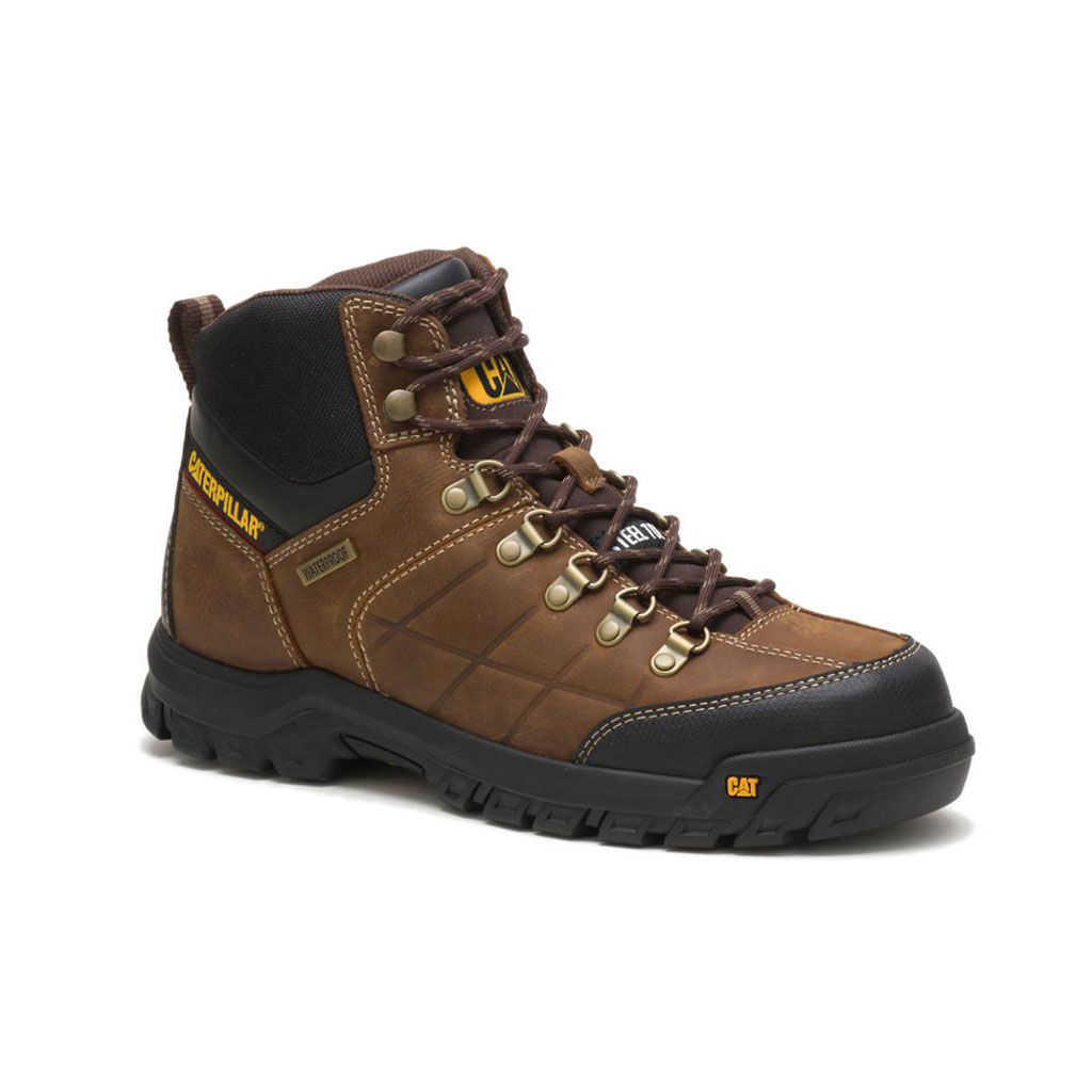 Caterpillar Threshold Waterproof Steel Toe Munkabakancs Férfi Barna | 0916-KPRXE