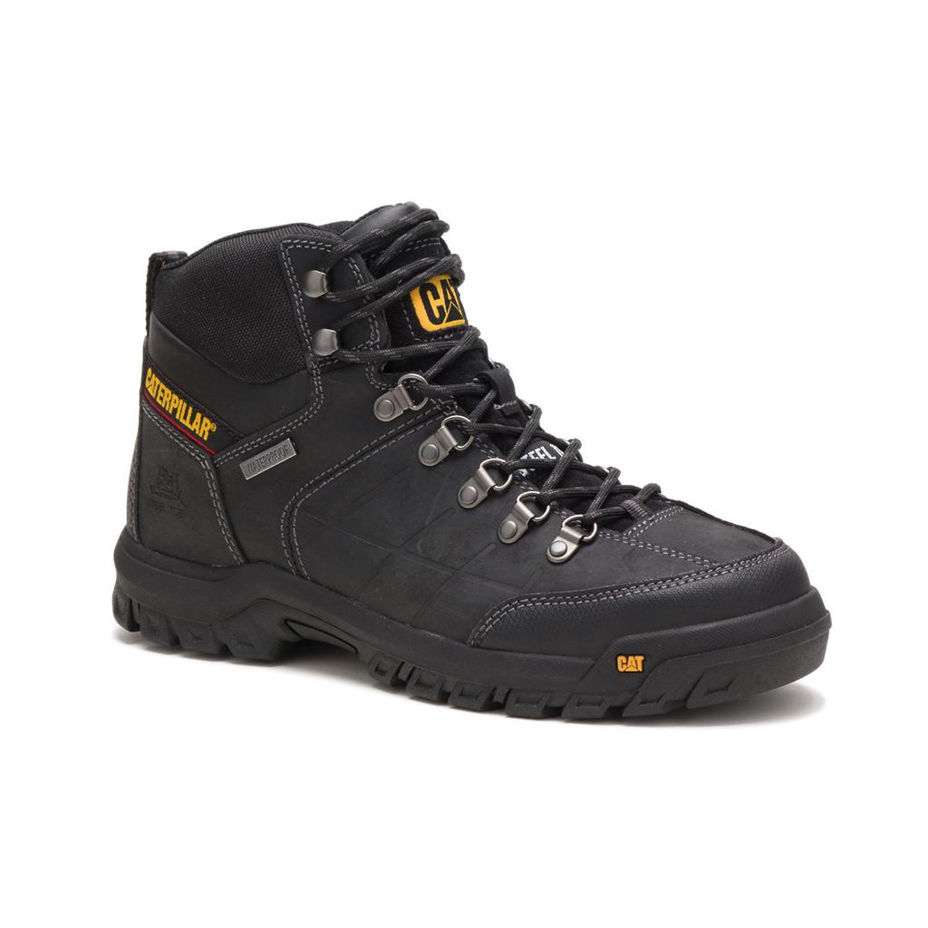 Caterpillar Threshold Waterproof Steel Toe Acél Orrú Csizma Férfi Fekete | 3916-OGLPY