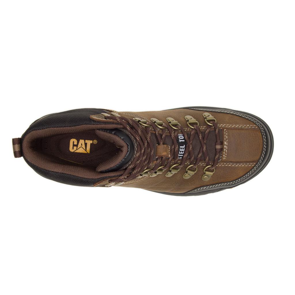 Caterpillar Threshold Waterproof Steel Toe Acél Orrú Csizma Férfi Barna | 4360-DIHWL