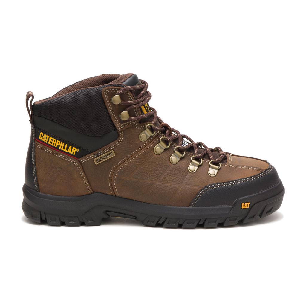 Caterpillar Threshold Waterproof Steel Toe Acél Orrú Csizma Férfi Barna | 4360-DIHWL