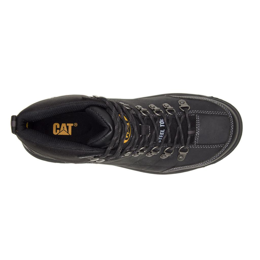 Caterpillar Threshold Waterproof Steel Toe Munkabakancs Férfi Fekete | 5103-GNEXV