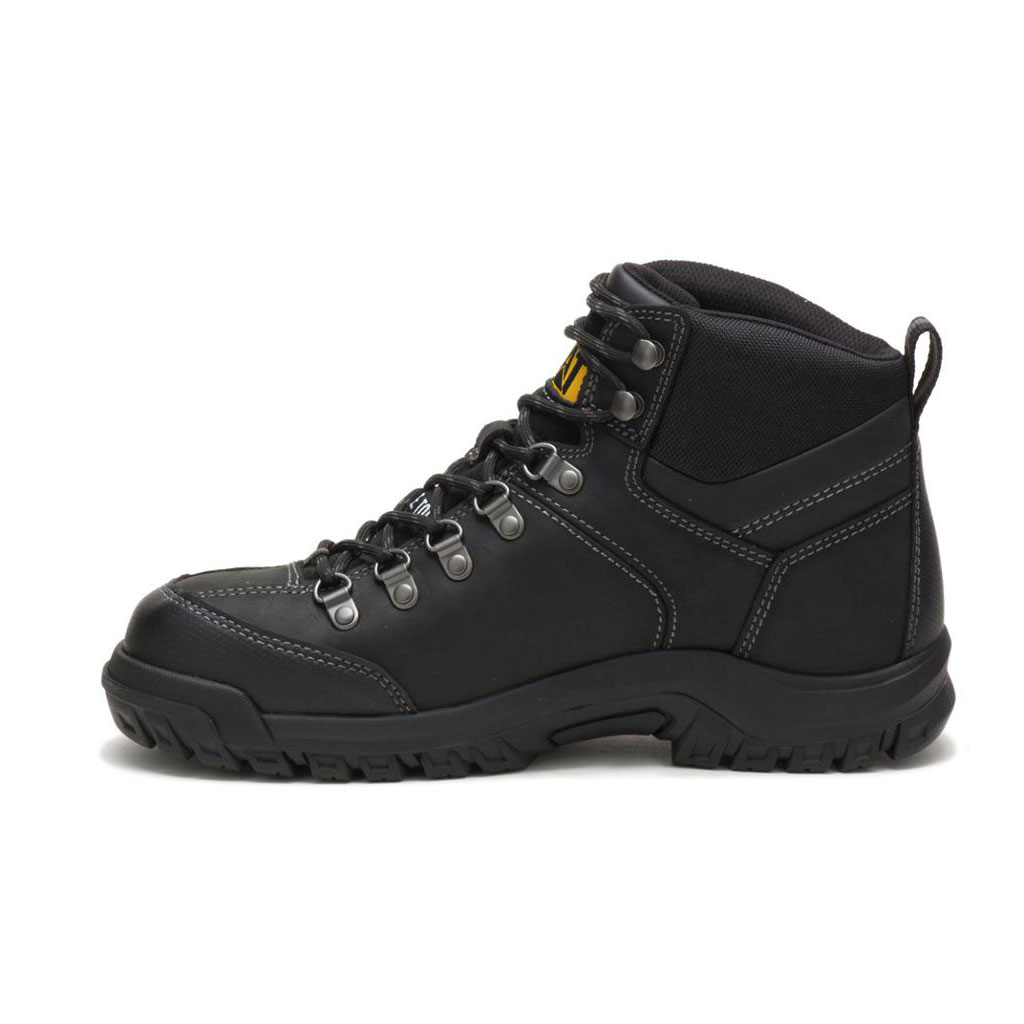 Caterpillar Threshold Waterproof Steel Toe Vízálló Bakancs Férfi Fekete | 5306-USXMB