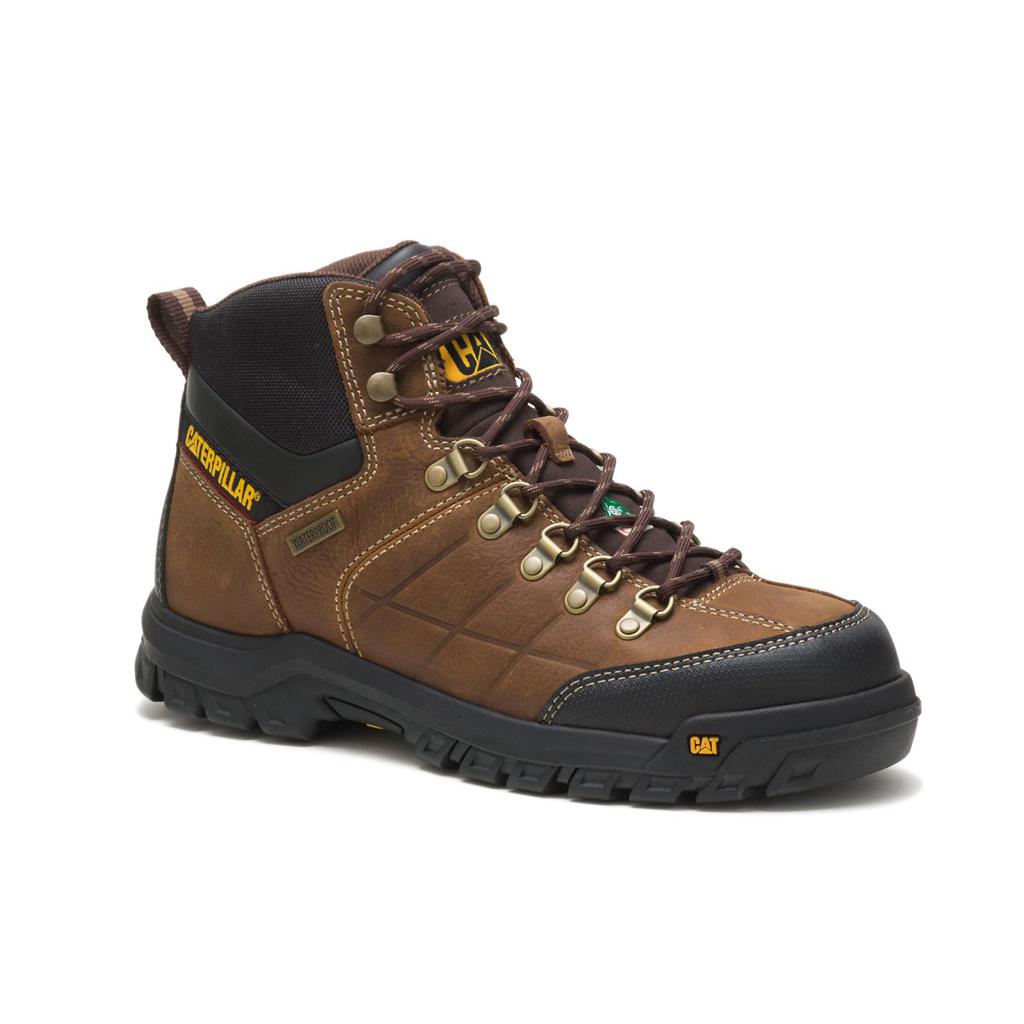 Caterpillar Threshold Waterproof Steel Toe Csa Munkabakancs Férfi Barna | 6832-HULDF