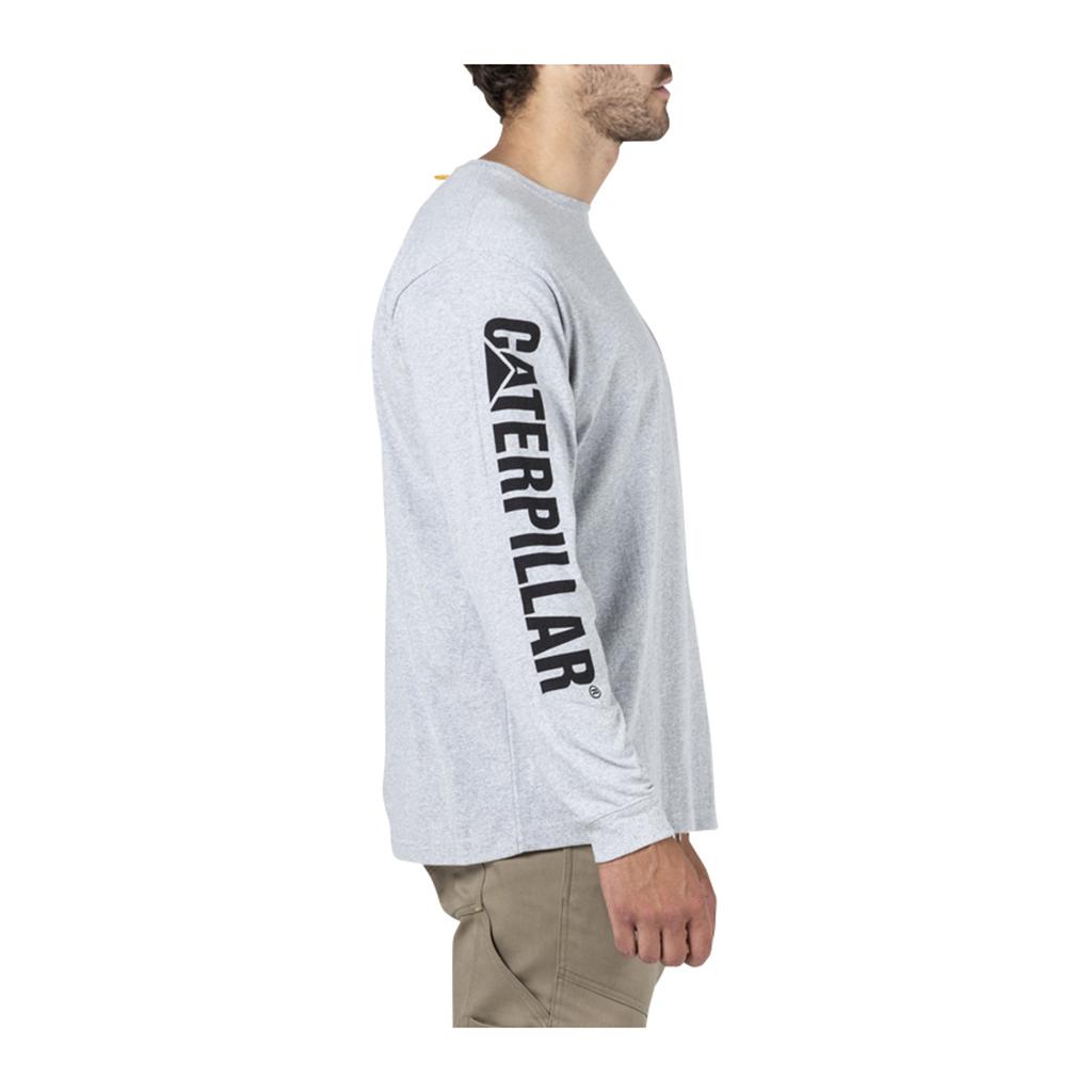 Caterpillar Trademark Banner L/S T-Shirts Férfi Szürke | 2543-ORXTI