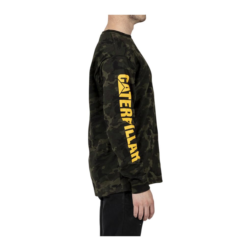 Caterpillar Trademark Banner Long Sleeve T-Shirts Férfi Camo | 0327-SOCGY